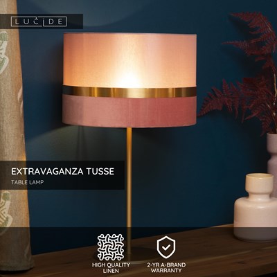 Lucide EXTRAVAGANZA TUSSE - Table lamp - Ø 30 cm - 1xE14 - Pink